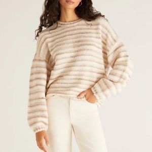 Z Supply Piper Ombre Stripe Sweater in Oatmeal SZ S NWT